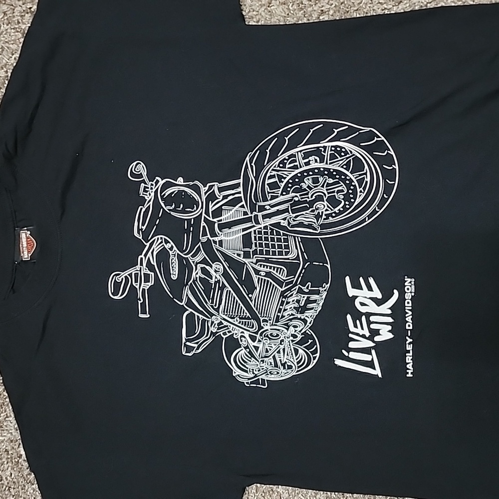 Harley-Davidson Men's T-Shirt, "Live Wire" L Large Motorcycle Biker